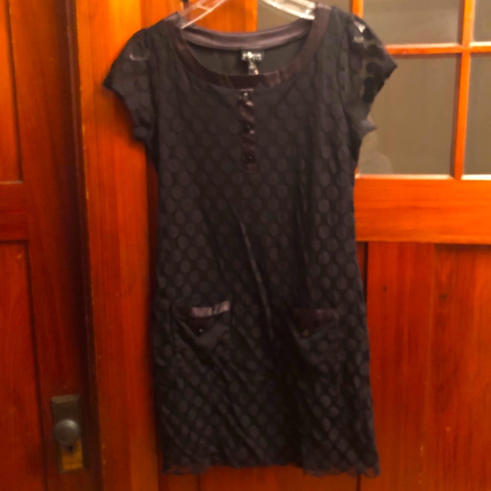 polka dot short sleeve party dress